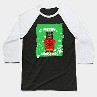 Christmas Bear A Beary Christmas Baseball T-Shirt